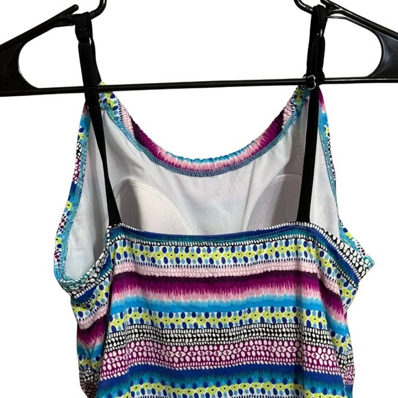 Jantzen Swim Womens High Neck One Piece Swimsuit Pattern Print - Size 10 - Picture 5 of 6